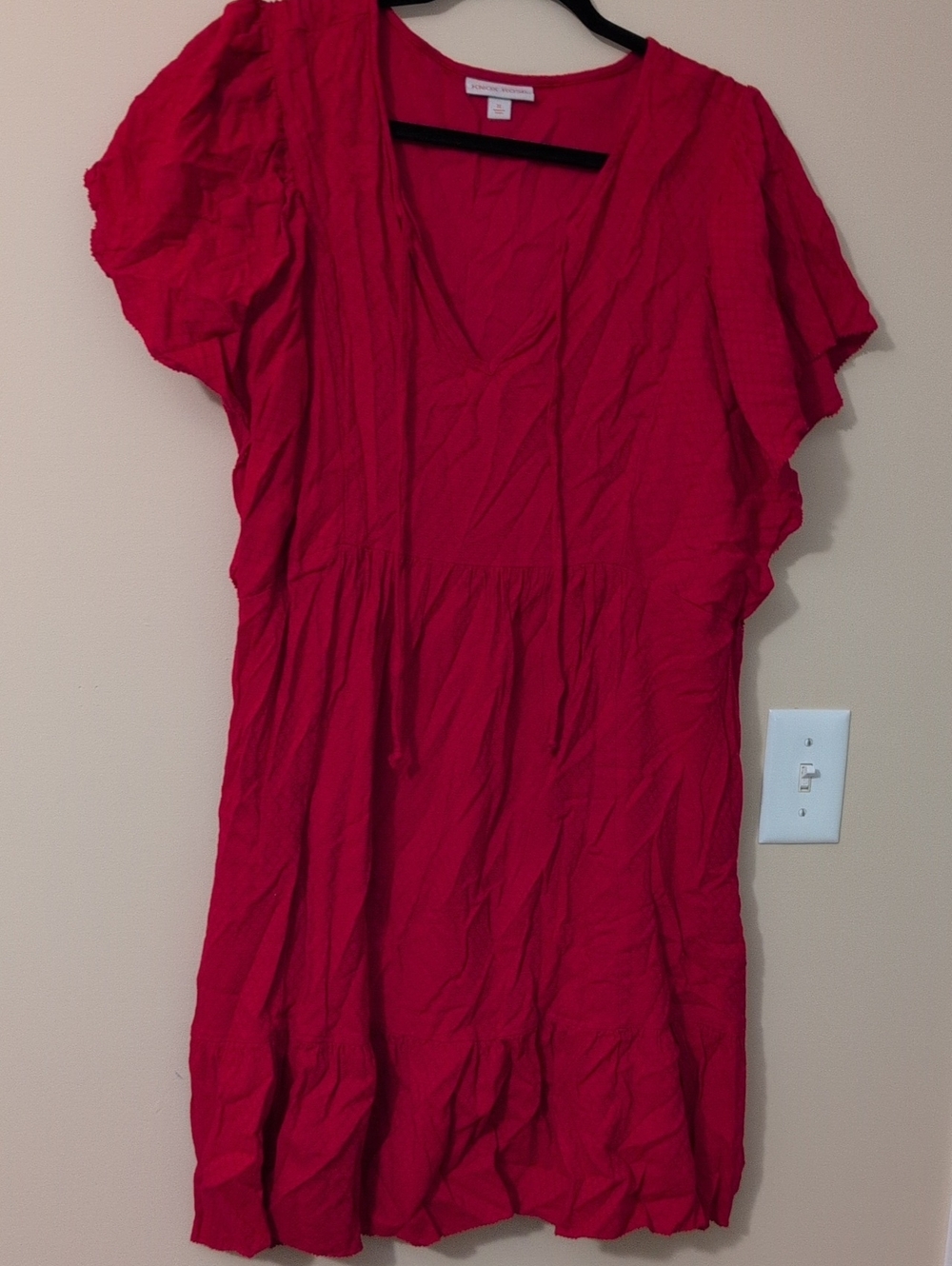 Knox Rose V-Neck Dress With Pockets— Red